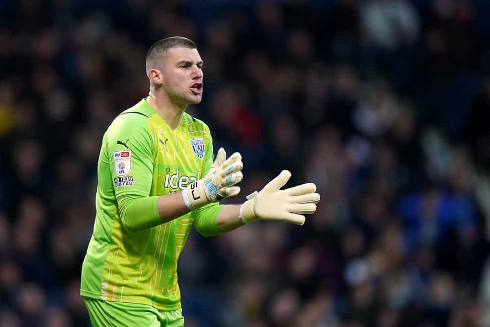 Sam Johnstone is suspended for West Brom for the home FA Cup tie against Brighton (Tim Goode/PA)