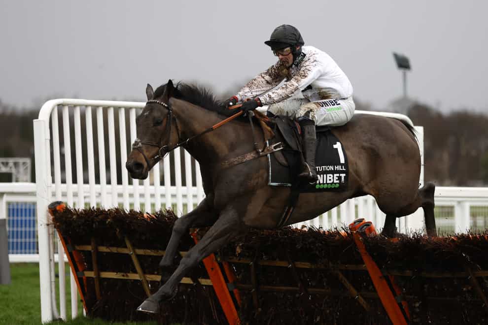 Nico de Boinville and Constitution Hill on their way to winning the Tolworth Hurdle (Steven Paston/PA)