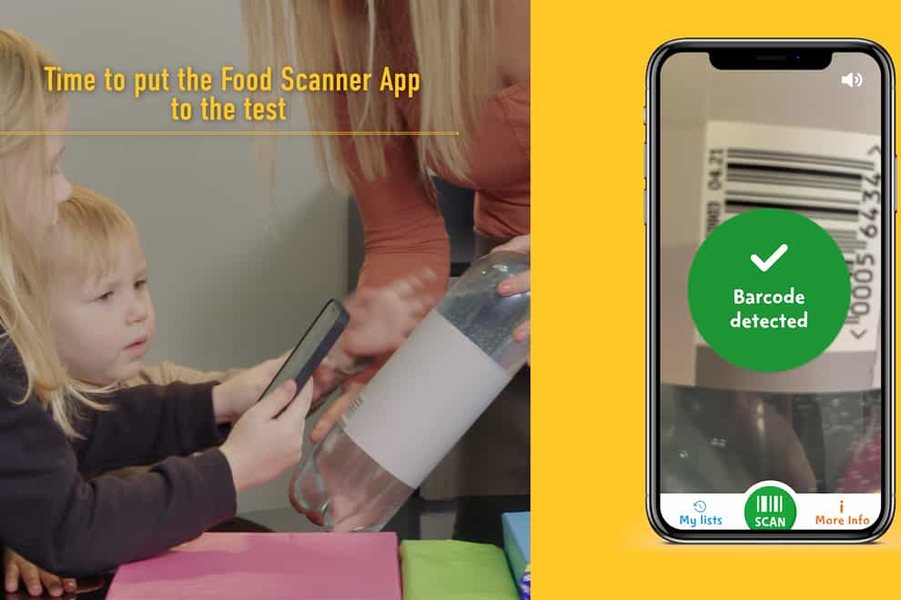 A Netmums family testing the app in a new film supporting a campaign to help families eat better (Department of Health and Social Care/PA)