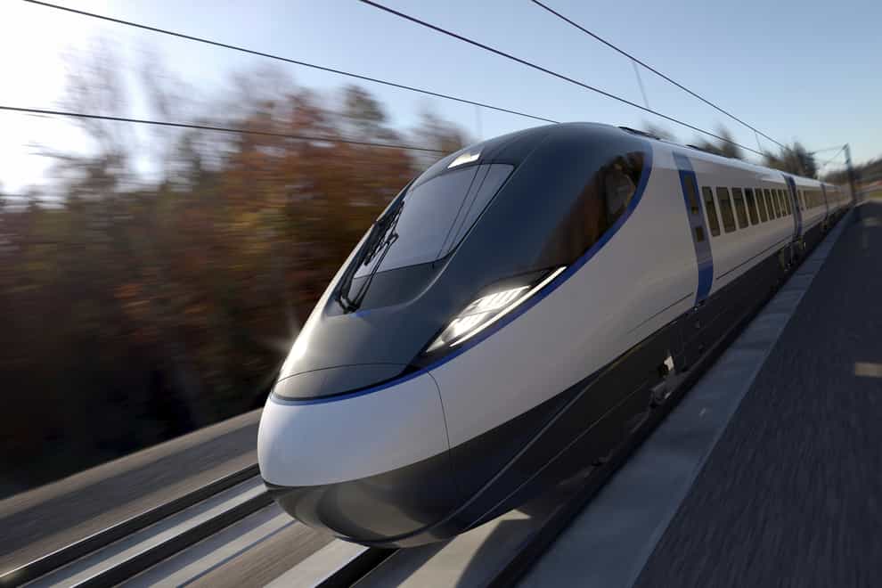 HS2 trains will be powered using zero-carbon electricity, the minister responsible for the high-speed railway has announced (HS2/PA)
