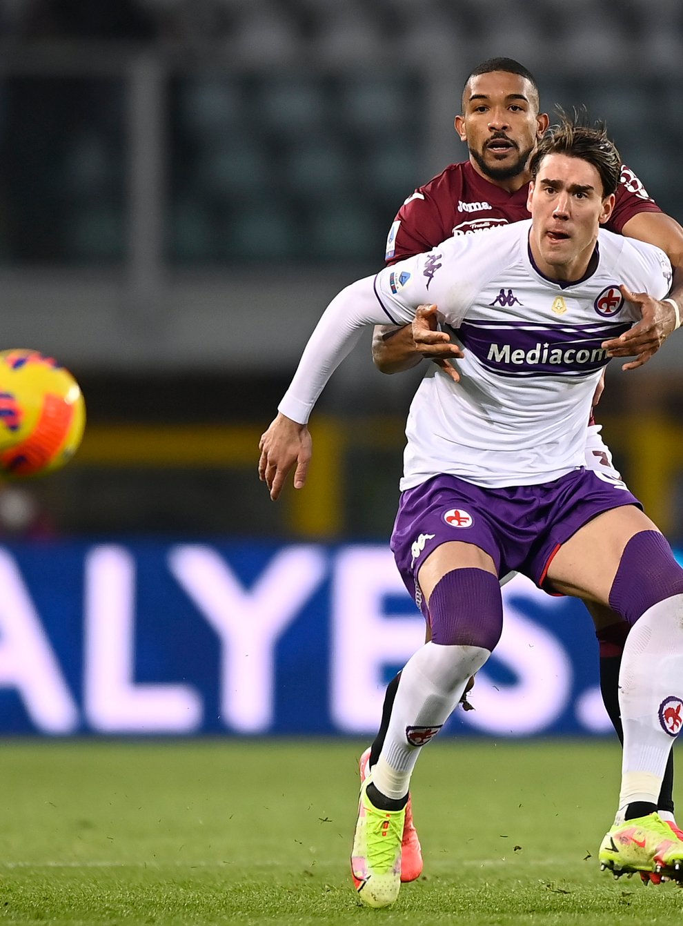 Fiorentina’s Dusan Vlahovic has been linked with a move to Arsenal (Fabio Ferrari/LaPresse via AP)