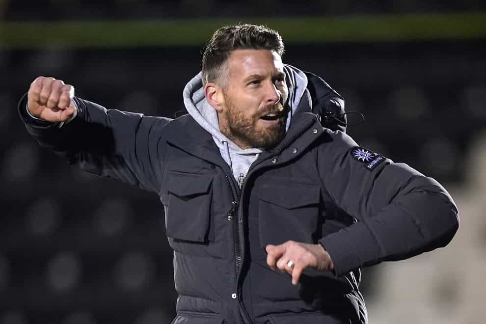 Rob Edwards enjoyed the celebrations as Forest Green went nine points clear in the table (Nick Potts/PA)