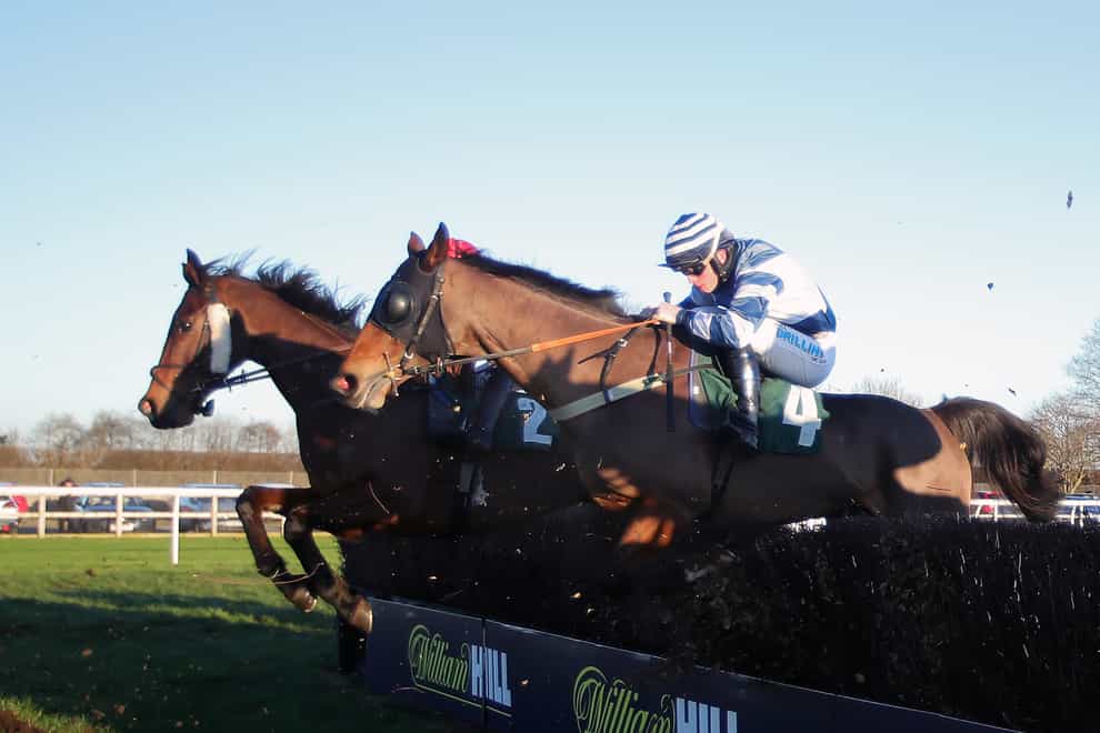 James Bowen and Supreme Escape (right) on their way to winning the North Yorkshire Grand National (Simon Marper/PA)