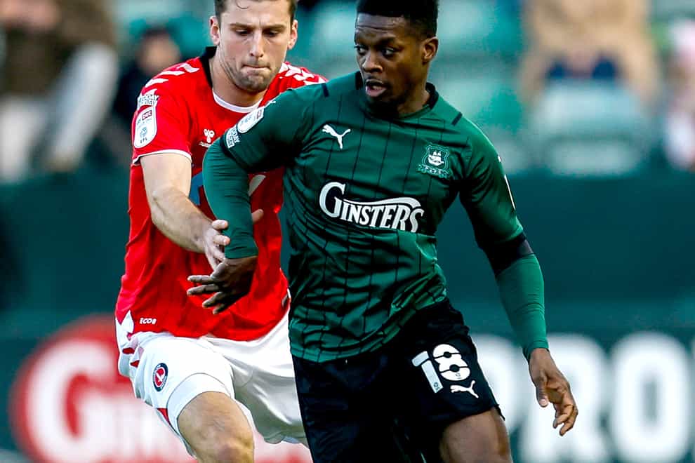 Kieran Agard, right, has joined Doncaster after six months with Plymouth (Steven Paston/PA)