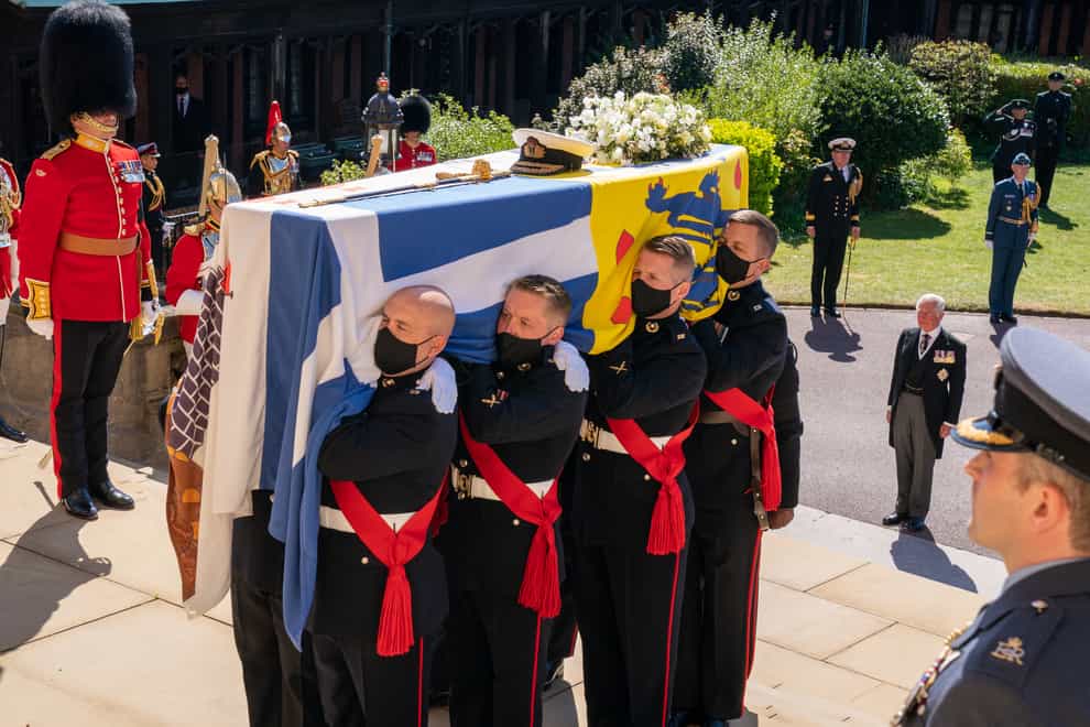 The Duke of Edinburgh’s funeral in April 2021 was severely limited by Covid restrictions (Arthur Edwards/The Sun/PA)