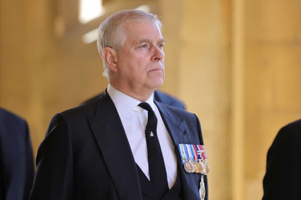 The Duke of York ahead of the funeral of the Duke of Edinburgh at Windsor Castle last April (PA)