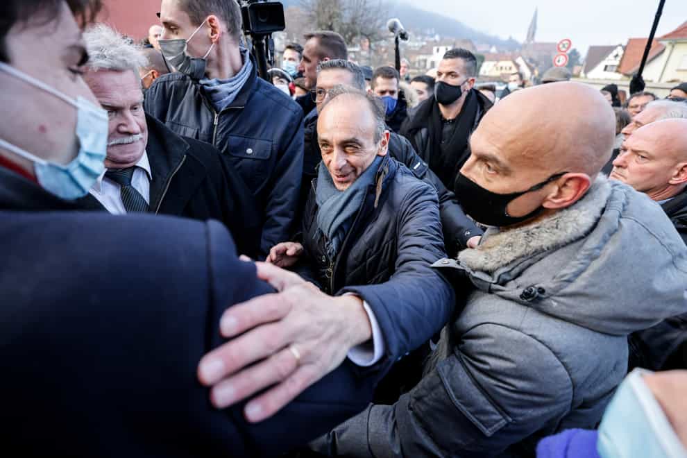Eric Zemmour, far-right candidate for the French presidential election (Jean-Francois Badias/AP)