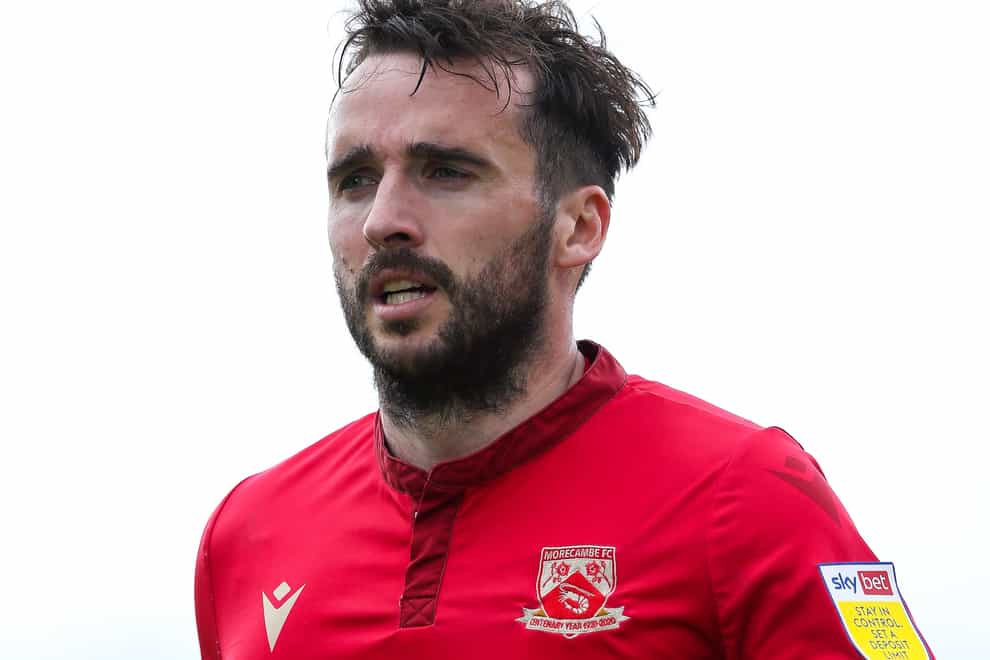 Aaron Wildig returned to Morecambe’s starting line-up at the weekend (Barrington Combs/PA)