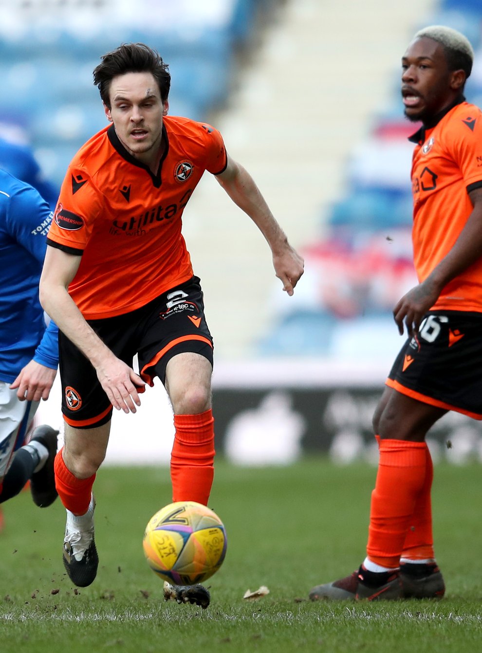 Liam Smith, centre, is a doubt for Dundee United (Jane Barlow/PA)