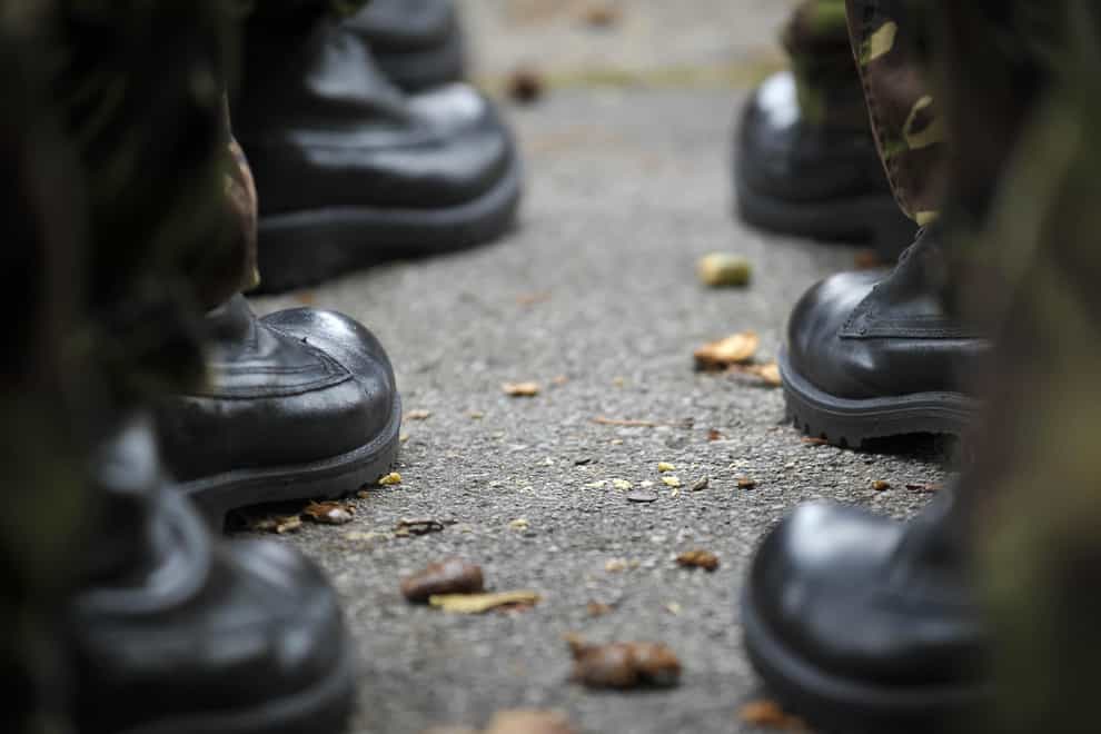 Boots line up in ranks (Ben Birchall/PA)