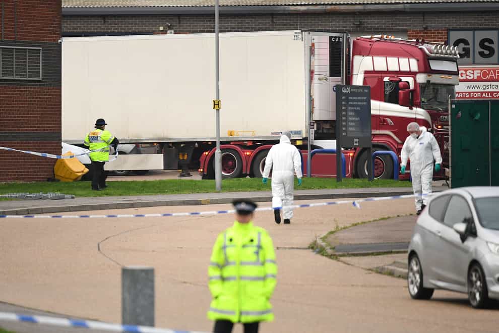 The container lorry where 39 people were found dead (Stefan Rousseau/PA)
