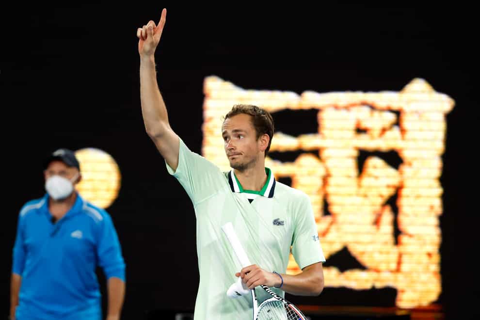 Daniil Medvedev celebrates his victory over Nick Kyrgios (Hamish Blair/AP)
