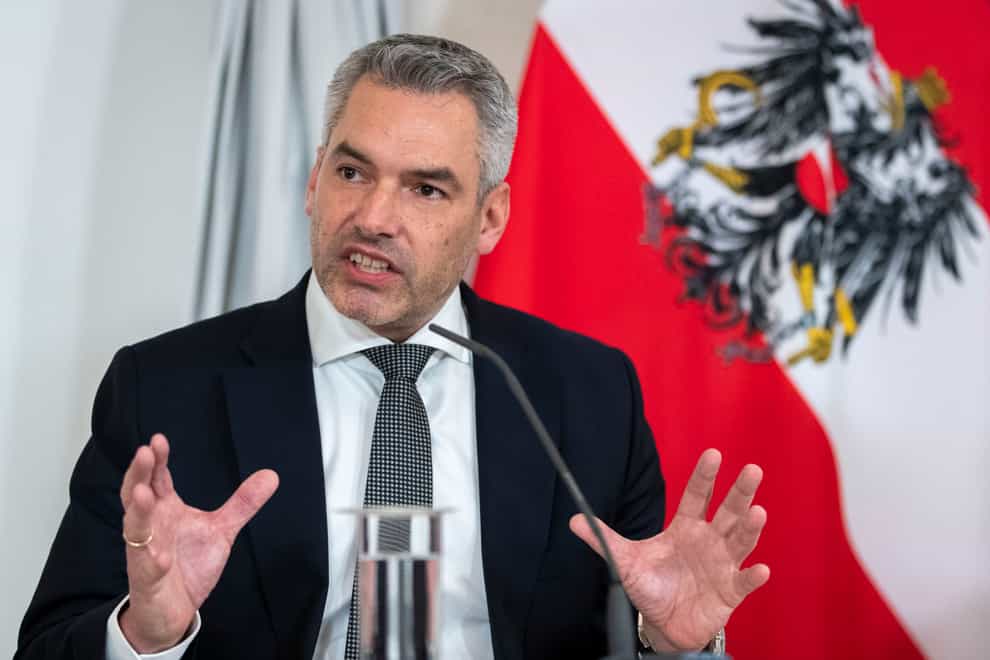 Austrian chancellor Karl Nehammer (Lisa Leutner/AP)