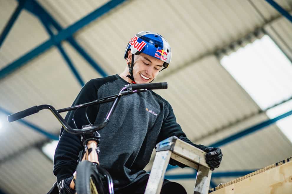 Kieran Reilly during the triple flair project at Asylum Skatepark, Nottinghamshire (Adam Lievesley/Red Bull Content Pool)