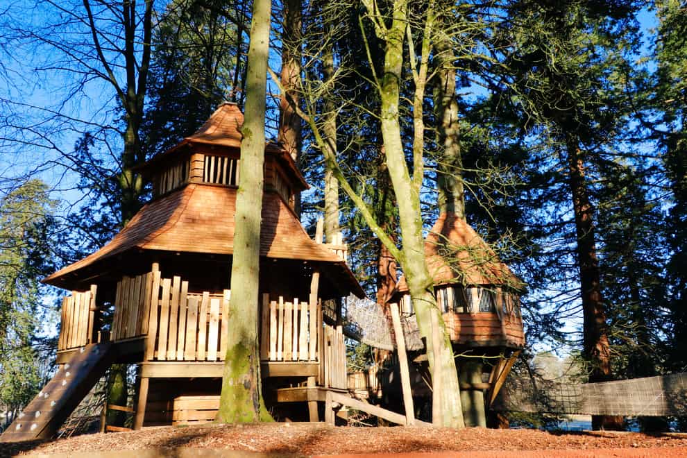The central hut inspired by the Highgrove treehouse (Iain Brown/PA)