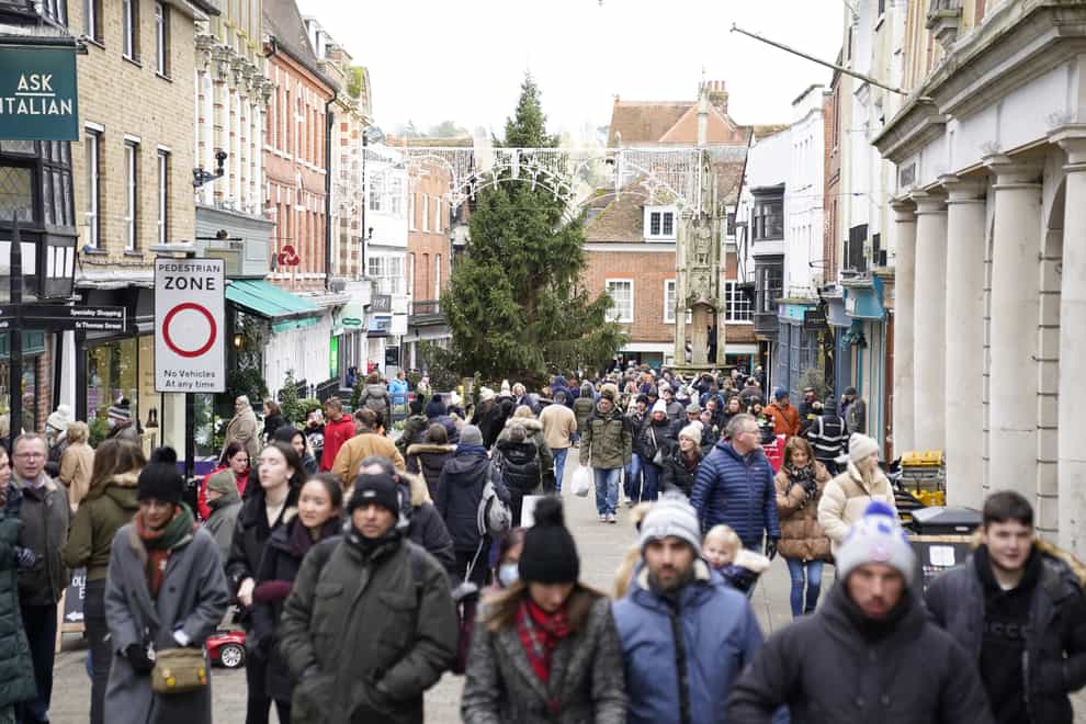 Shoppers stayed away from the high street in December (Andrew Matthews/PA)