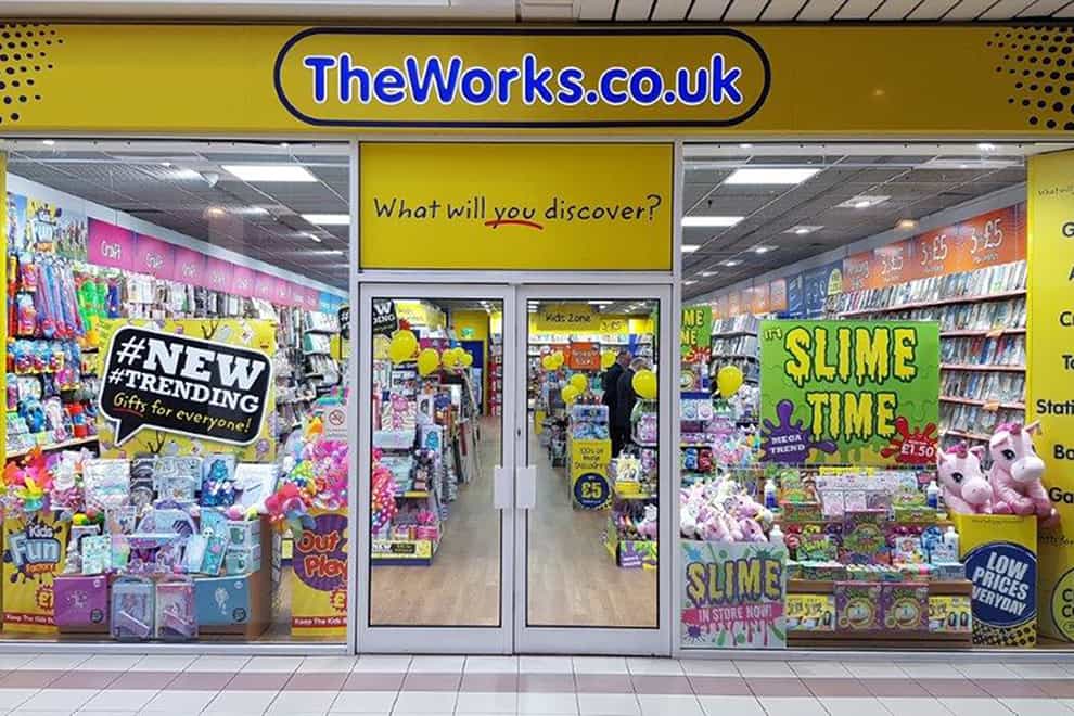Sales at The Works were strong during Christmas (TheWorks.co.uk/PA)