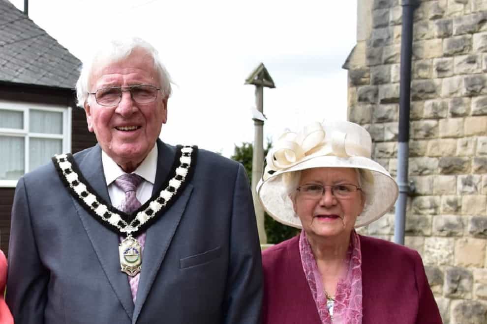 Ken Walker with his wife Freda (Bolsover District Council/PA)