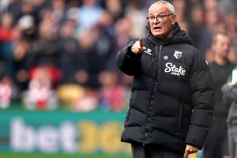 Claudio Ranieri urged his players to believe with ‘passion and heart’ after Watford slipped into the Premier League bottom three (Tess Derry/PA)