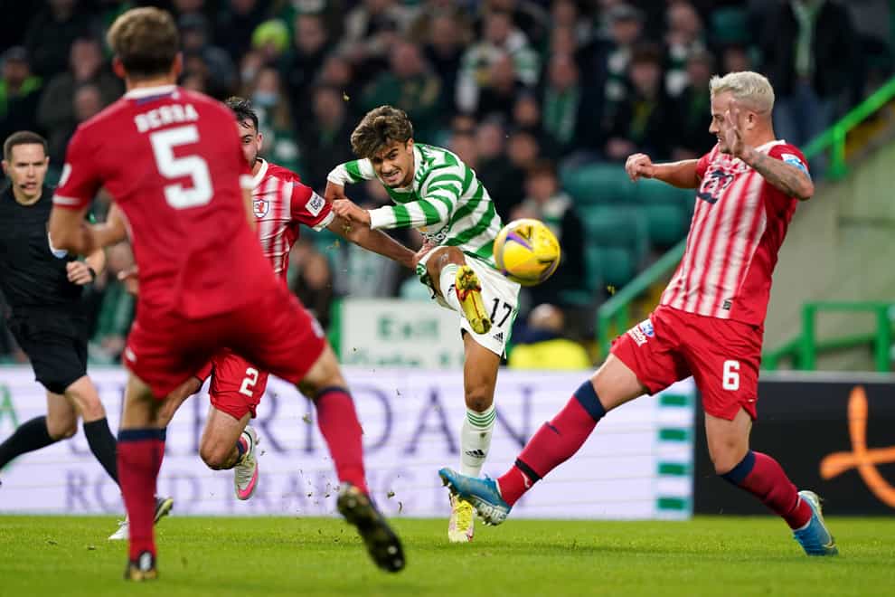 Celtic’s Jota in action against Raith (Andrew Milligan/PA)