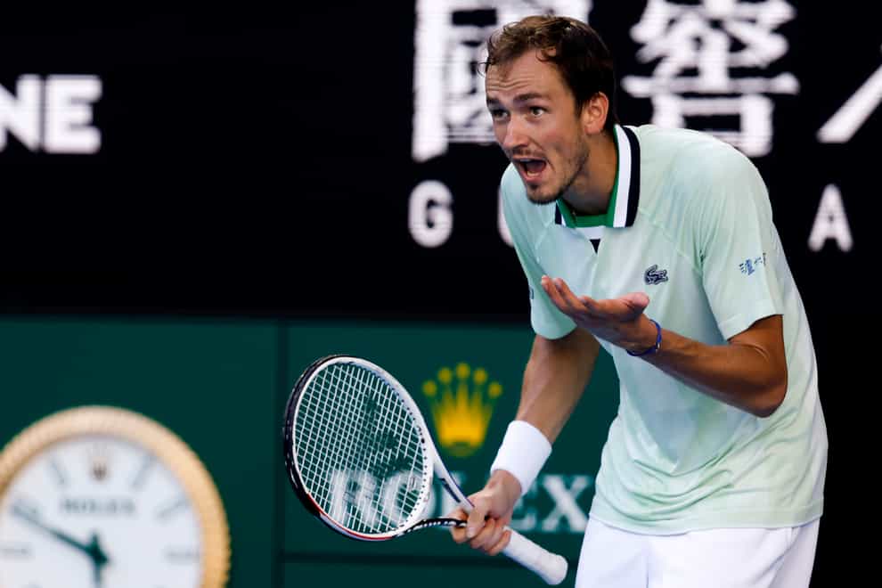 Daniil Medvedev showed his frustration during his victory over Maxime Cressy (Hamish Blair/AP)