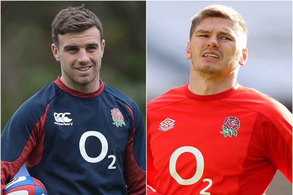 George Ford, left, has replaced the injured Owen Farrell in England’s 36-man training (Andrew Matthews/David Rogers/PA)