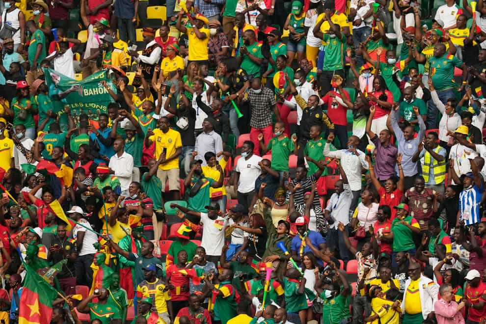 At least six fans are reported to have died in a stampede before the Cameroon-Comoros game at the Africa Cup of Nations (Themba Hadebe/AP)