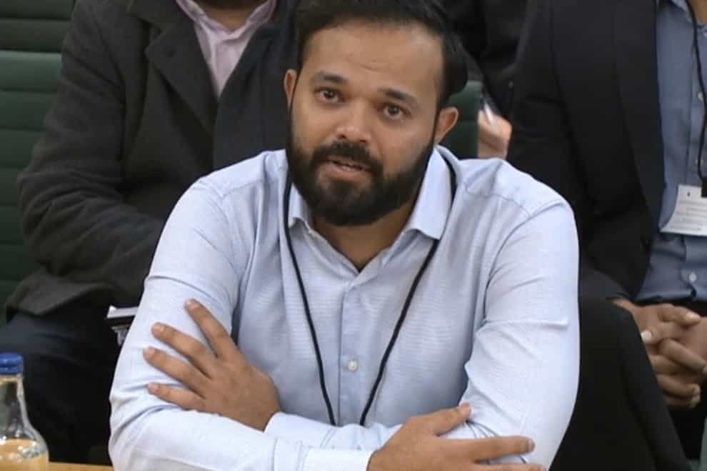 Azeem Rafiq has criticised comments from Middlesex chair Mike O’Farrell at a DCMS committee hearing, saying they prove there is an “endemic problem” in cricket (House of Commons/PA Media)