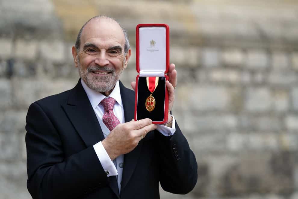 Actor Sir David Suchet after receiving his knighthood for services to drama and charity during an investiture ceremony at Windsor Castle (Steve Parsons/PA)