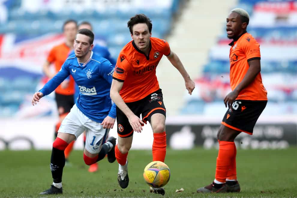Liam Smith (centre) is close to fitness for Dundee United (Jane Barlow/PA)