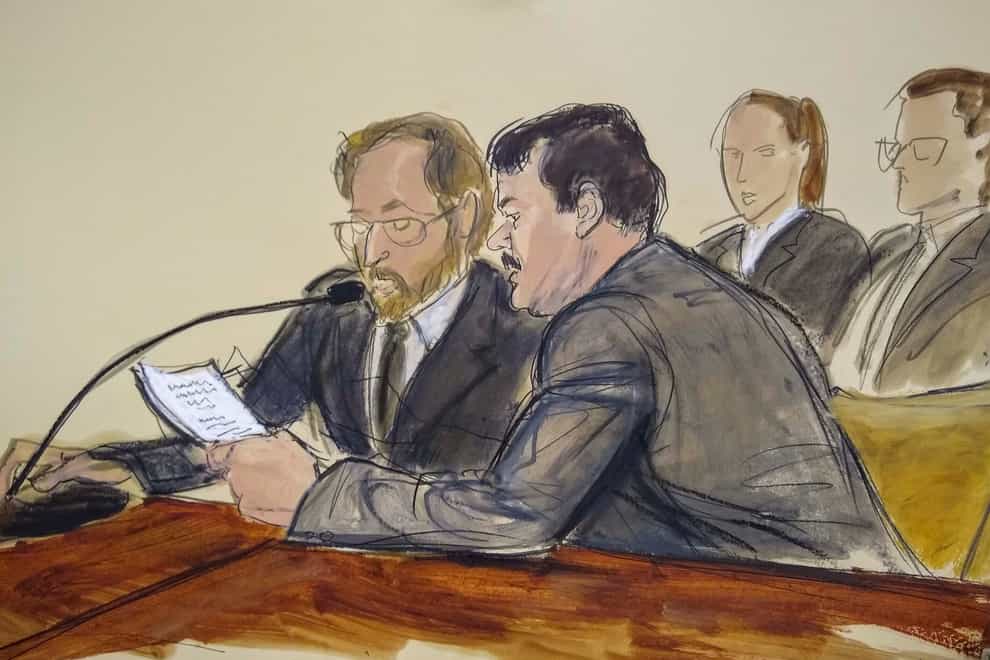 Joaquin ‘El Chapo’ Guzman in court (Elizabeth Williams via AP)