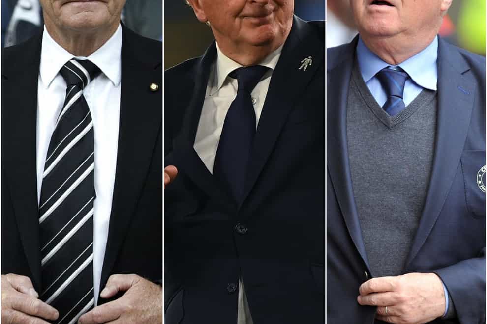 Bobby Robson, Roy Hodgson and Guus Hiddink are among the oldest Premier League managers in history (Nick Potts/Facundo Arrizabalaga/PA)