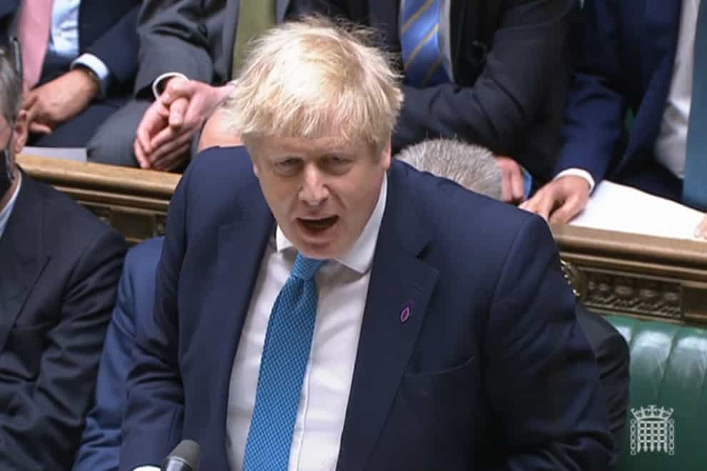 Boris Johnson speaks during Prime Minister’s Questions in the House of Commons, London (PA)