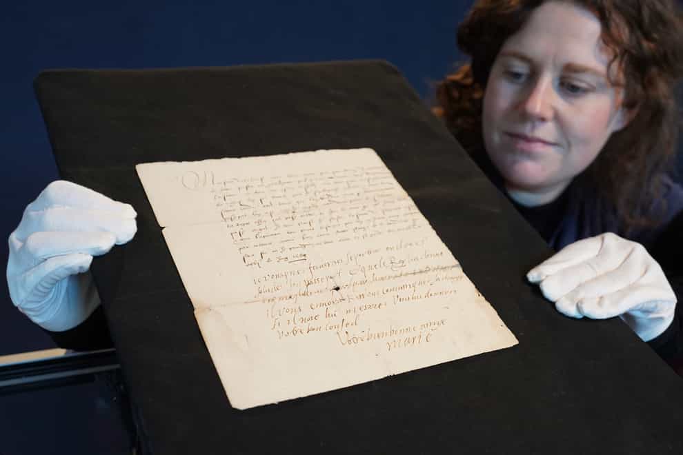 Part of the letter is written in Mary’s own handwriting (Stewart Attwood/Lyon & Turnbull/PA)