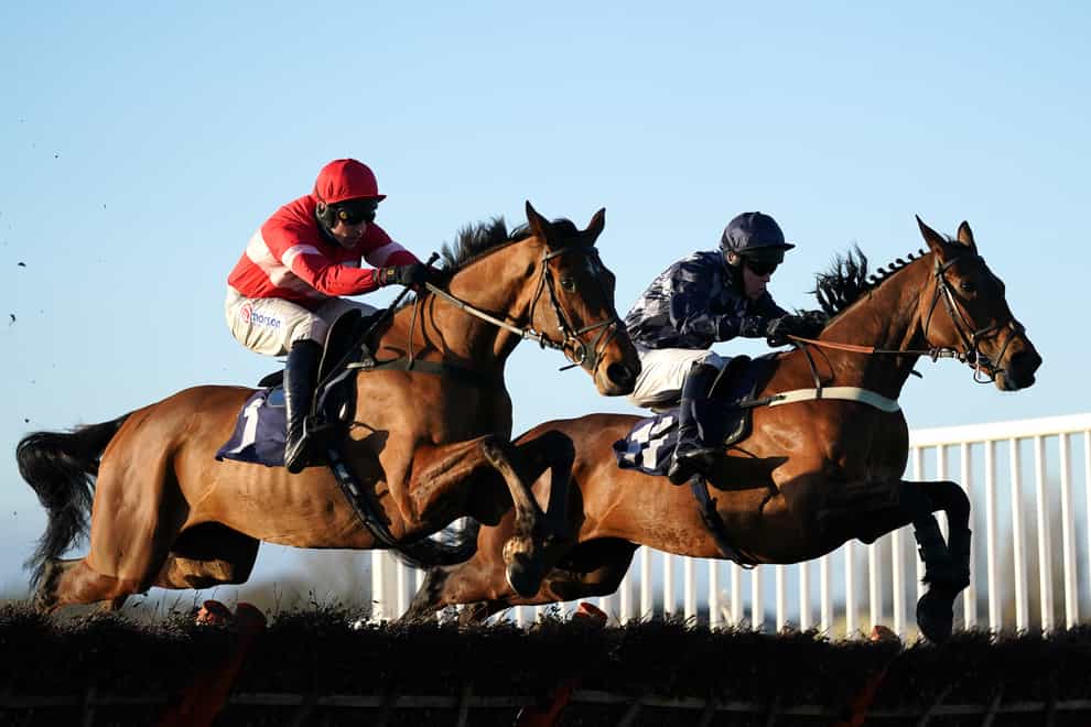 Harry Skelton and Sholokjack (left) on their way to victory at Wetherby (Tim Goode/PA)