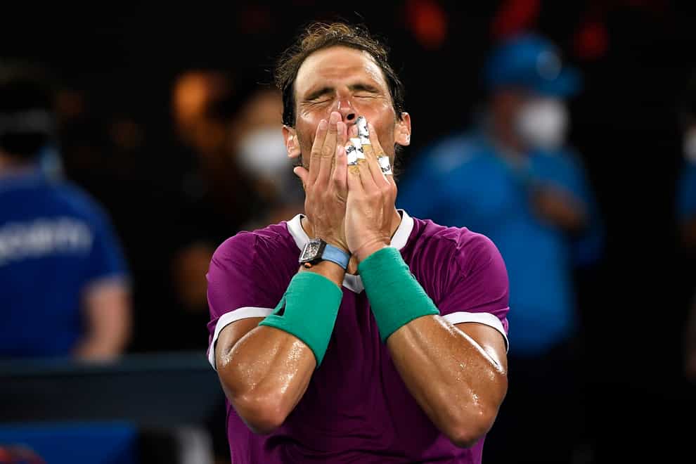 Rafael Nadal was emotional after beating Matteo Berrettini (Andy Brownbill/AP)