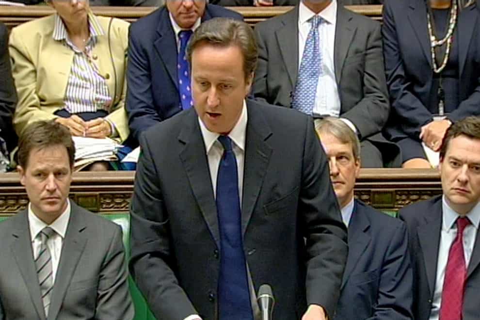 David Cameron tells MPs in the House of Commons that the Saville Inquiry into the Bloody Sunday killings found the actions of British soldiers was ‘both unjustified and unjustifiable’ (PA)