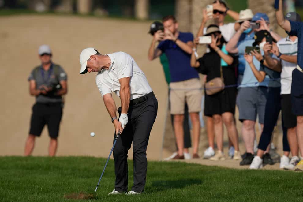 Rory McIlroy is four shots off the lead at the halfway stage of the Dubai Desert Classic (Kamran Jebreili/AP)