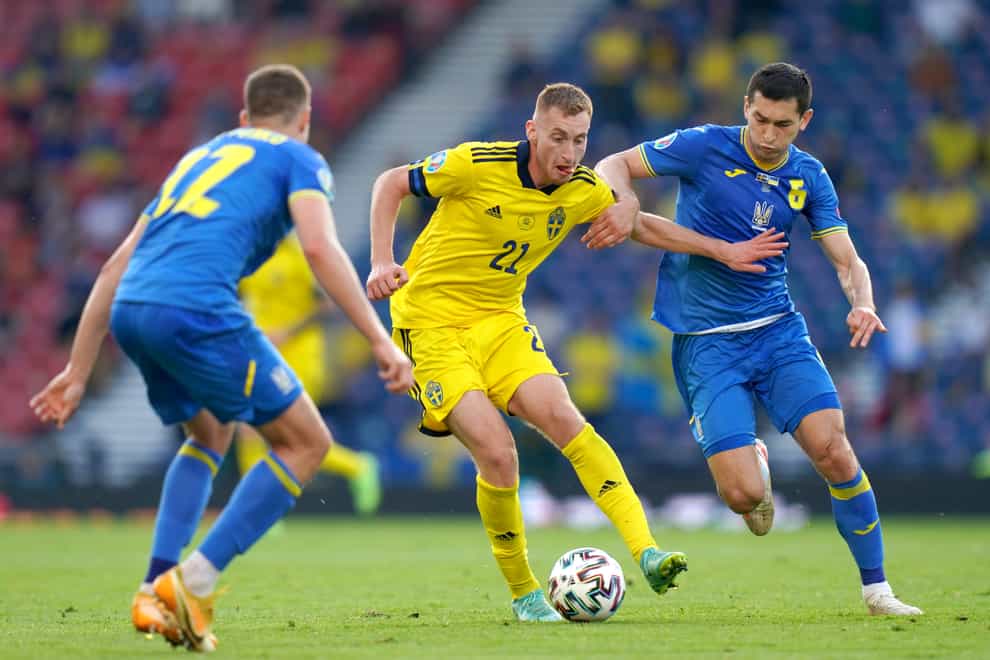Sweden international Dejan Kulusevski, centre, is close to a move to Tottenham (Jane Barlow/PA)