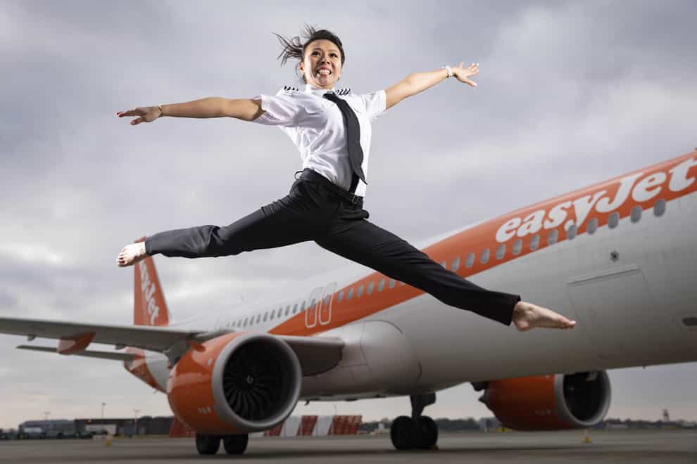 Former gymnast and current senior first officer with easyJet Nina Le fronts the recruitment drive (Matt Alexander/PA)