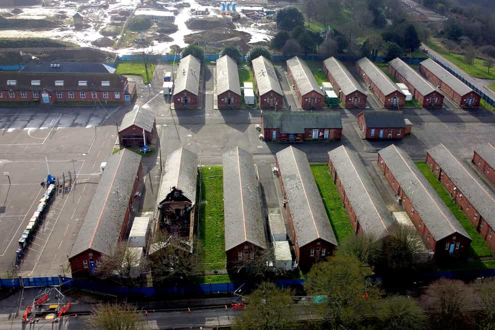 A view of Napier Barracks in Folkestone, Kent, which is being used by the government to house those seeking asylum in the UK (PA)