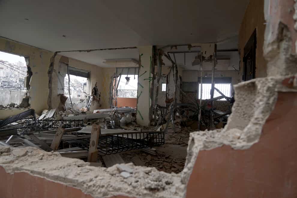 The ruins of the family home of Palestinian militant Fadi Abu Shkhaidem (Mahmoud Illean/PA)