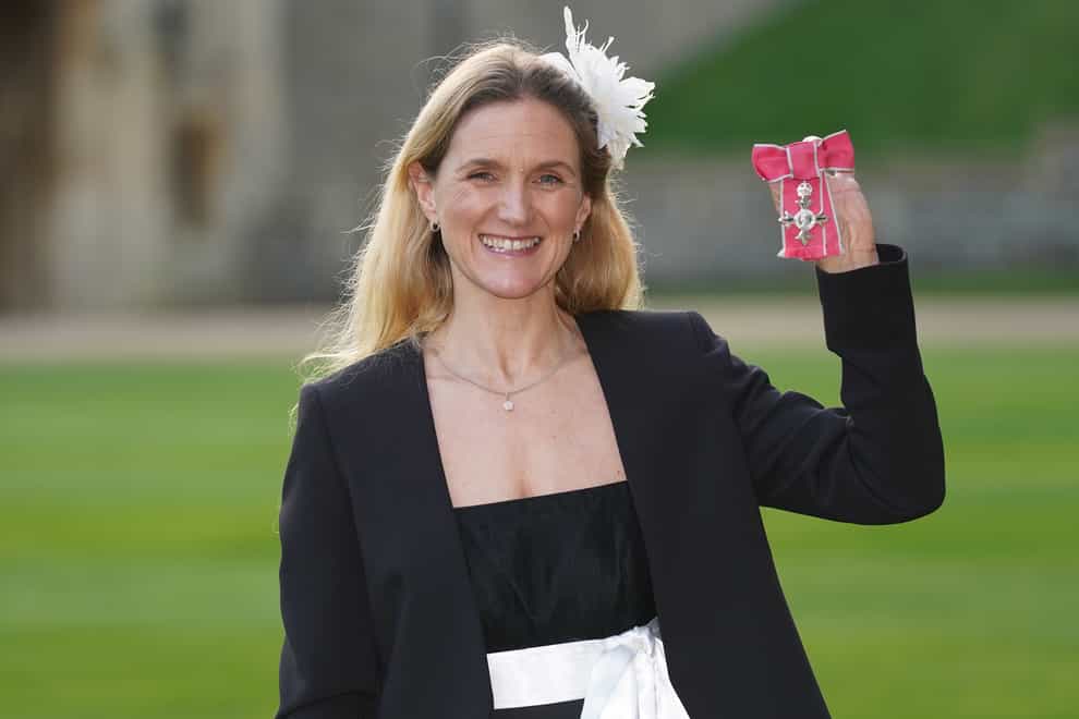 Labour MP Kim Leadbeater after receiving her MBE medal during an investiture ceremony at Windsor Castle (Steve Parsons/PA)