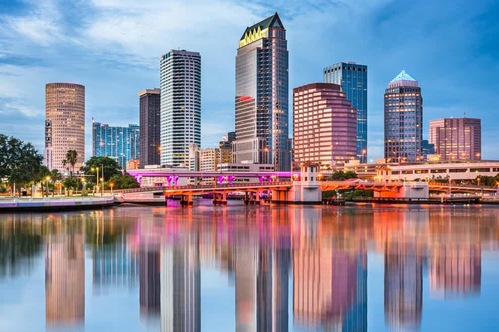 Tampa, Florida, USA downtown skyline (Alamy/PA)
