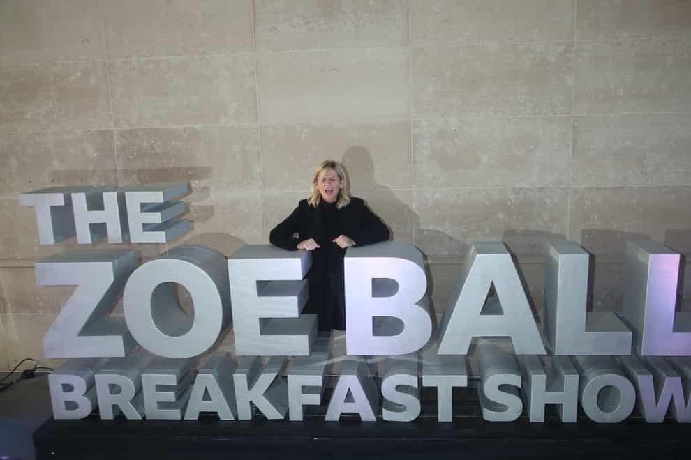 Zoe Ball hosts the BBC 2 Breakfast Show (Yui Mok/PA)