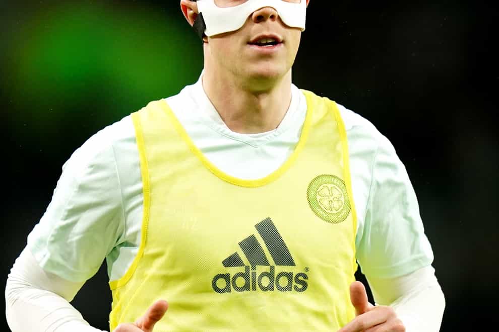 Celtic captain Callum McGregor played against Rangers in a face mask (Jane Barlow/PA)