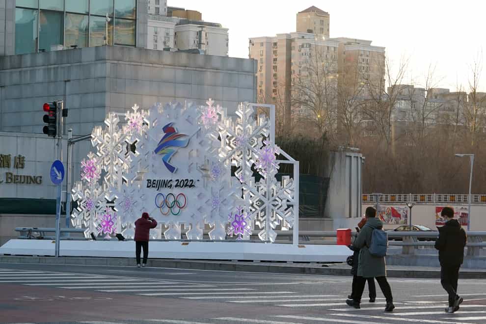 A view of a Beijing 2022 logo in the city (Andrew Milligan/PA)