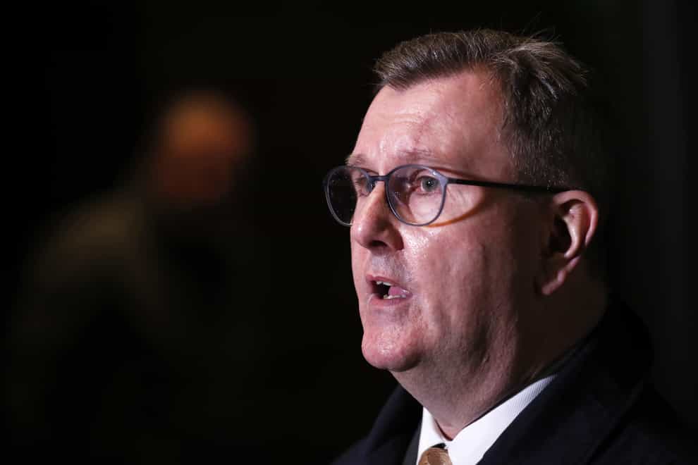 DUP leader Sir Jeffrey Donaldson said protocol issues have not been addressed (Peter Morrison/PA)