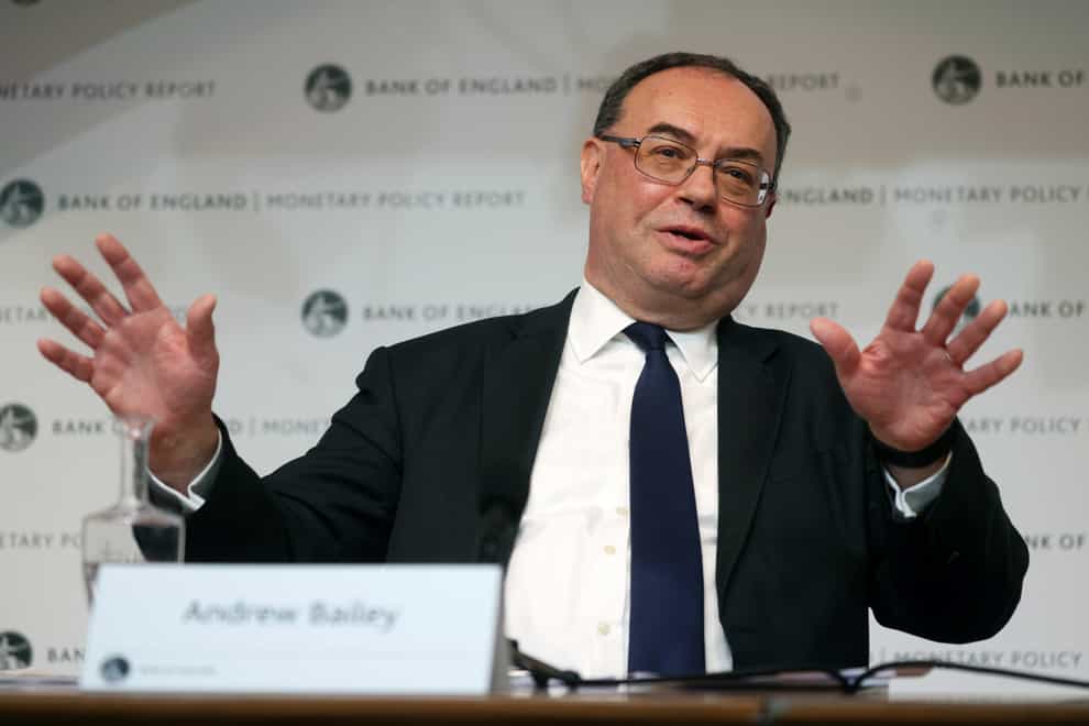 Bank of England Governor Andrew Bailey said there should be ‘restraint’ in pay rises (Dan Kitwood/PA)