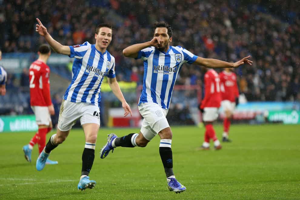 Duane Holmes, right, scored for Huddersfield (Barrington Coombs/PA)